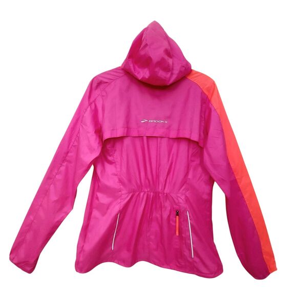 Brooks Windbreaker Womens Medium Pink Lightweight Full Zip Vented Athleisure - Picture 4 of 12